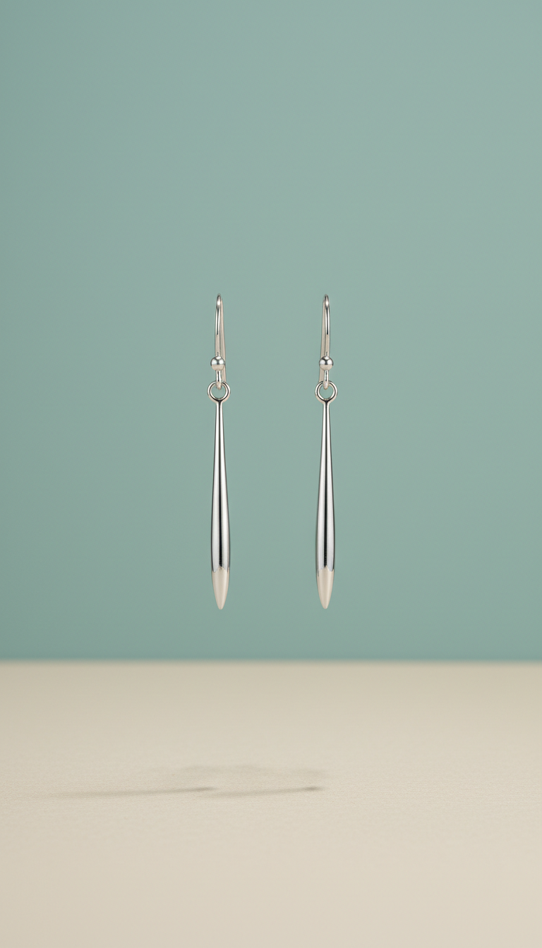 Minimalist Silver Drop Earrings